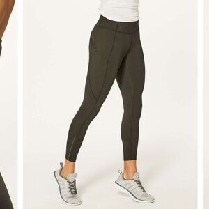 Lululemon Fast & Free 7/8 Tight - Dark Olive - Size 12